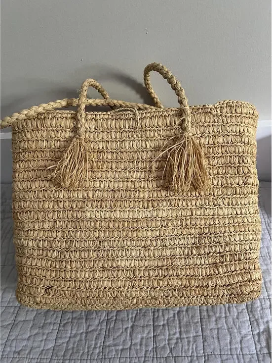 Annabel Ingall 100% Raphia Floral Tote Bag - Picture 5 of 7